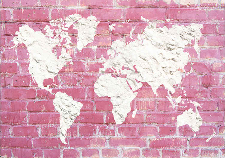 石头纹理世界地图壁画 - TenStickers