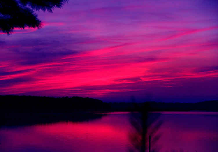 Serene Twilight Silhouette landscape wall mural - TenStickers