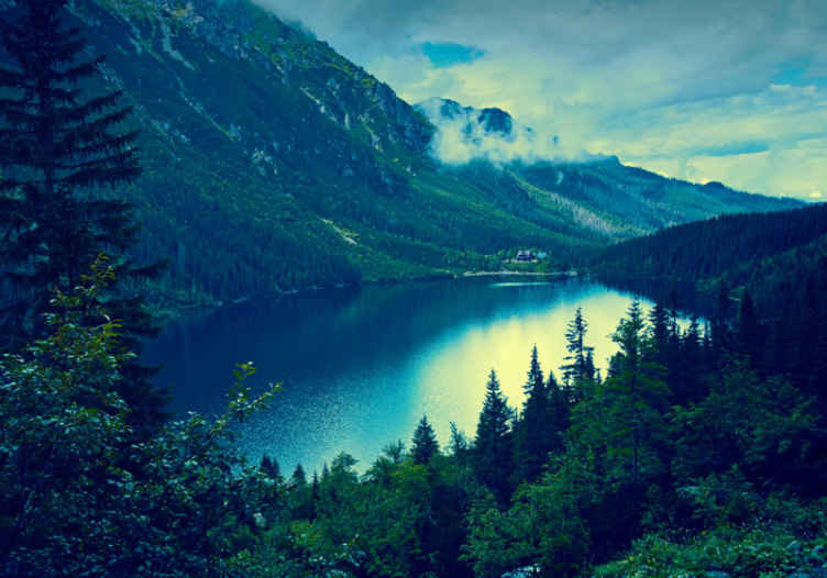 Grand Mountain Reflection landscape wall mural - TenStickers