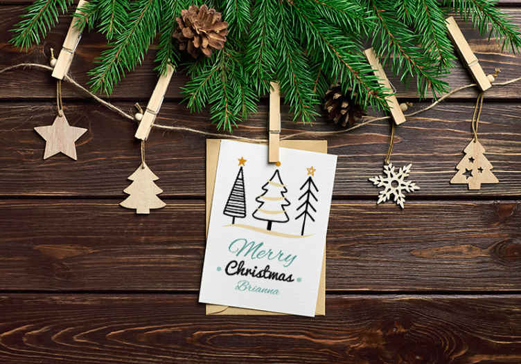 Christmas cards and decorations wall mural - TenStickers