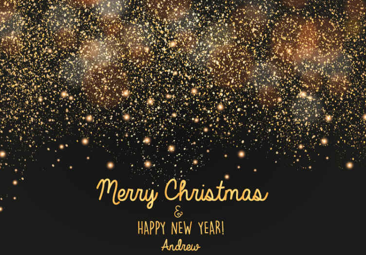 Black and gold sparkles Christmas wall mural - TenStickers