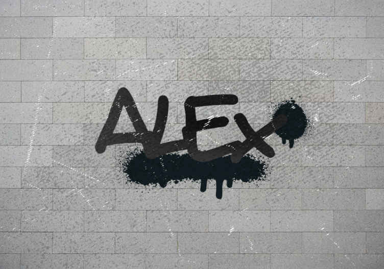 Mural graffiti etiqueta de nombre personalizada - TenVinilo