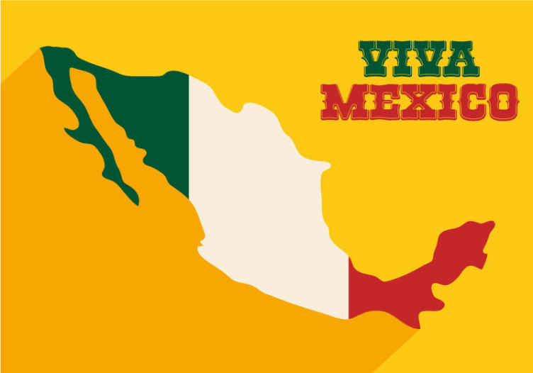 Fotomural mapamundi viva México - TenVinilo