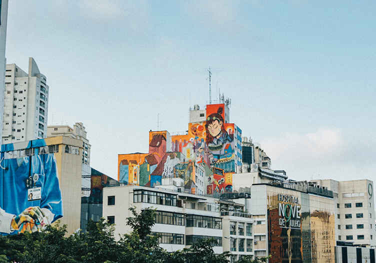 Vibrant City Mural graffiti wall mural - TenStickers