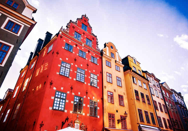 Krásné domy stockholm fototapeta - TenStickers