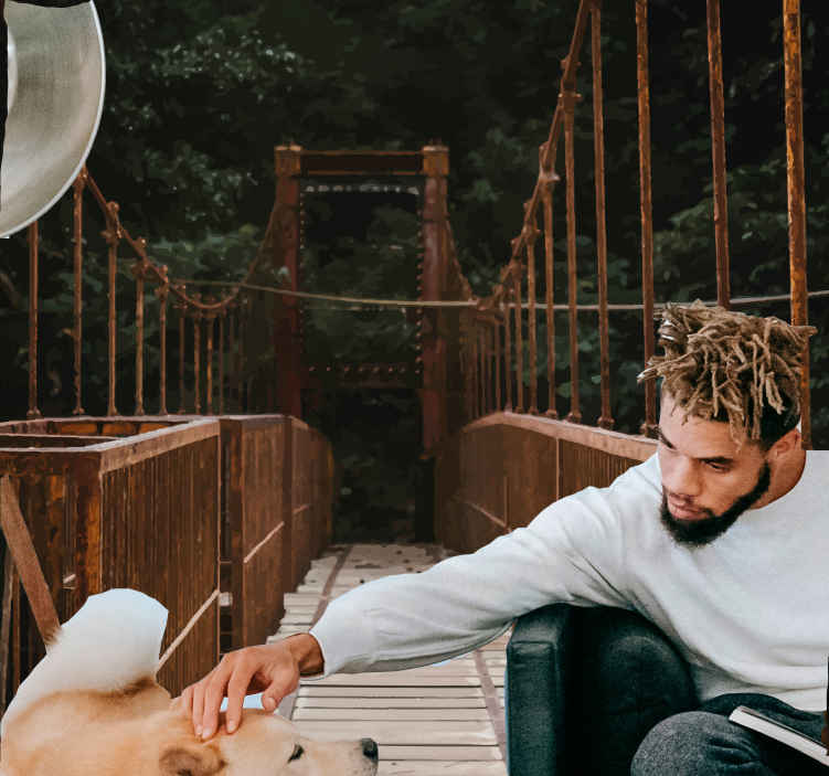 Adesivi murali 3d grandi Ponte di corda foresta pluviale