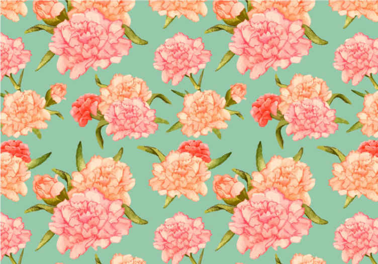 Flower mural peony floral design - TenStickers