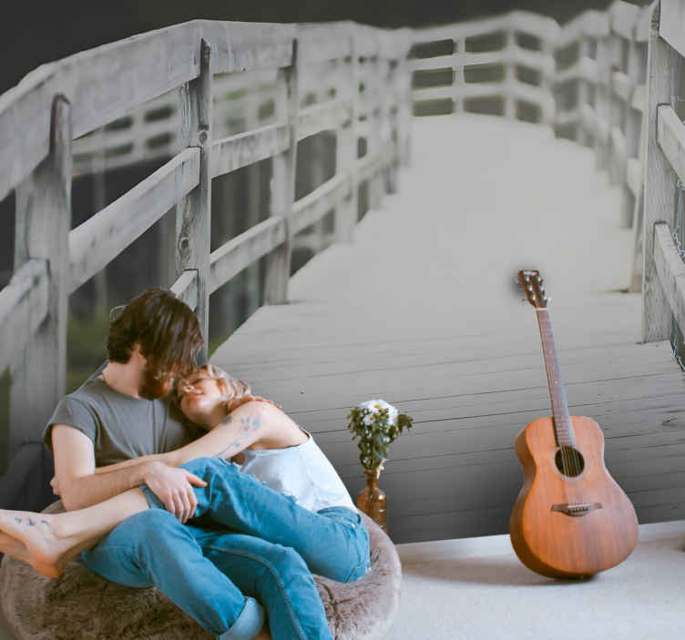 Love wall mural couple embracing peace - TenStickers