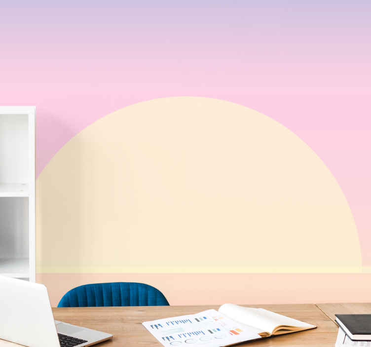 Retro gradient and sunset Home office mural TenStickers