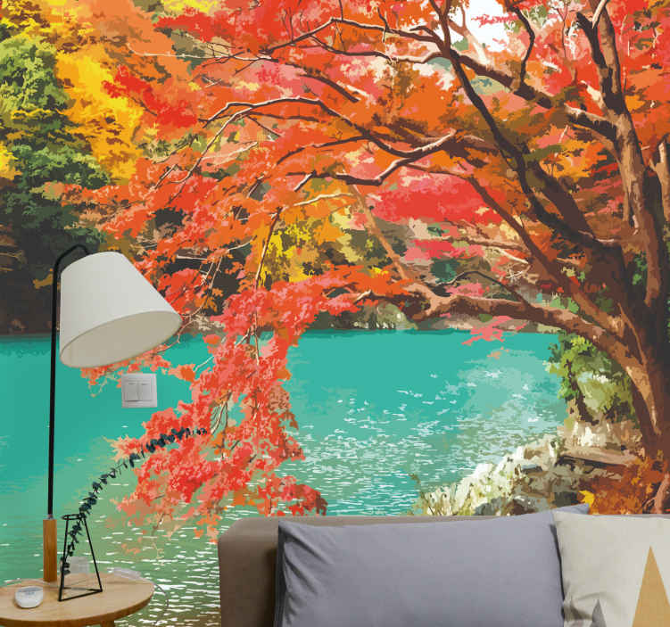 3D Colorful Graffiti Maple Wall Paper Decal Dercor Home Kids Nursery Mural  Home 