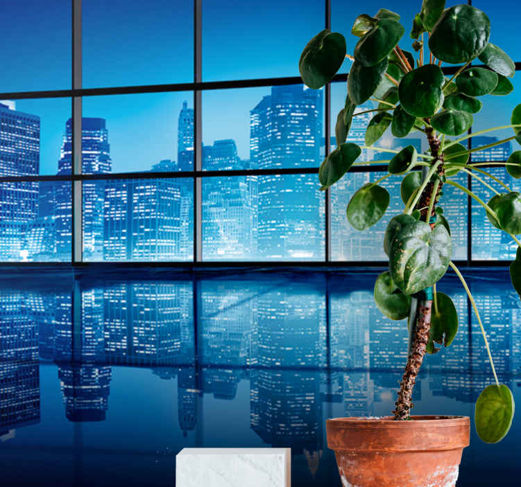 Poster mural new york Finestra moderna blu