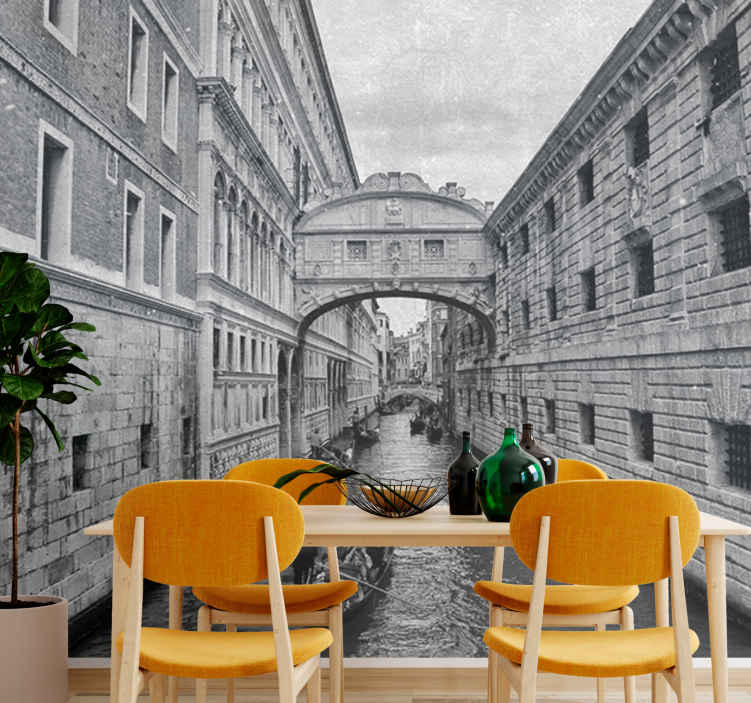 Murales per camera Canale di venezia grigio