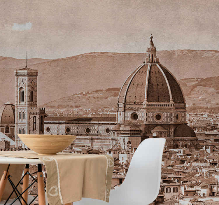 Tapisserie villes et pays vue du dôme de florence - TenStickers