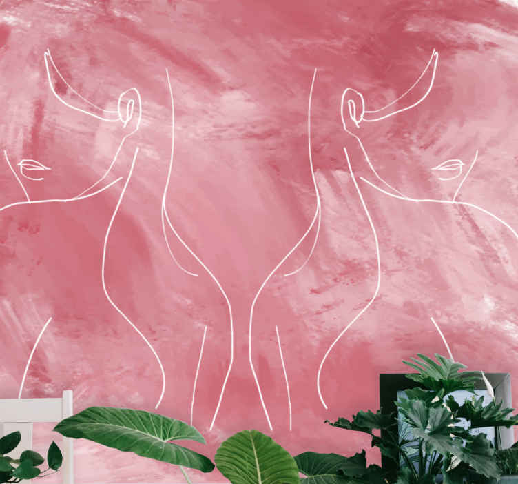 Minimalist Female Forms art wall mural - TenStickers
