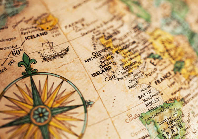 Ireland Map City wall mural - TenStickers