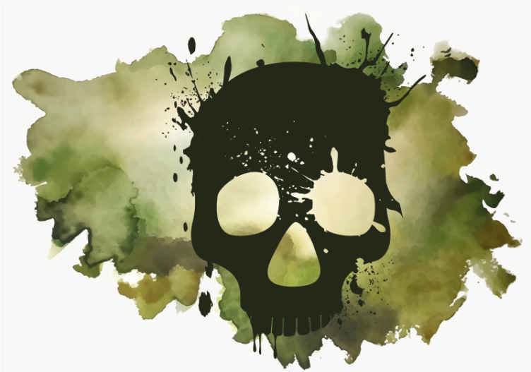 Artistic skull splash graffiti wall mural - TenStickers