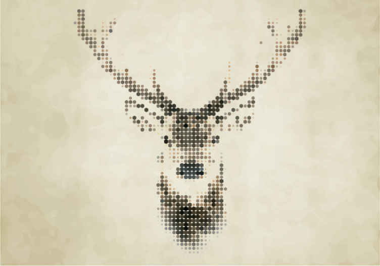 Animals wall mural stylized deer head - TenStickers