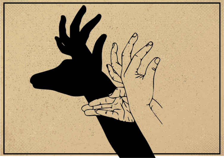 Stag puppet shadow wall mural - TenStickers