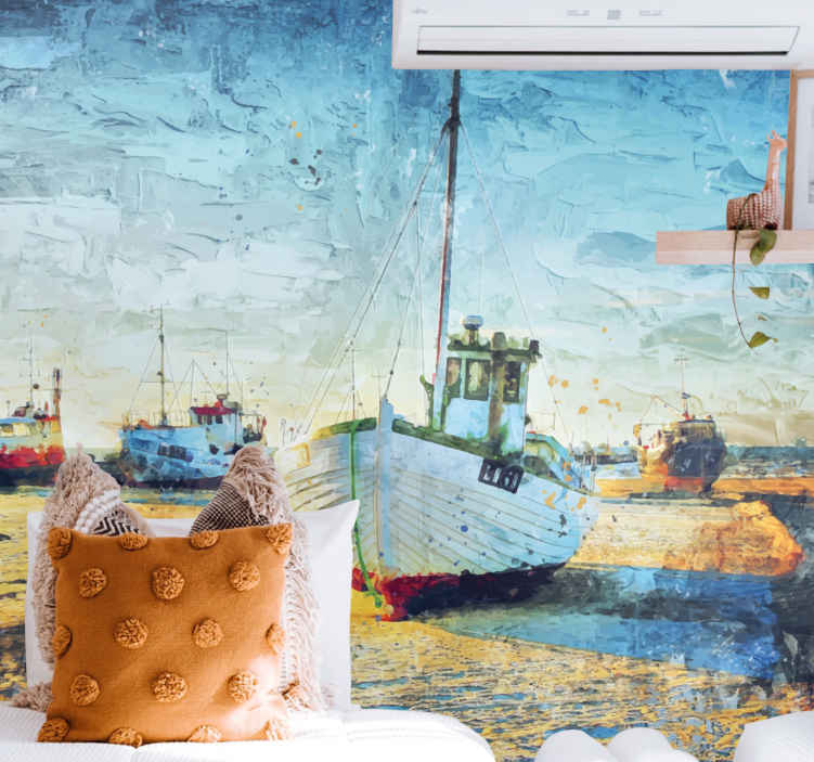 Fotomurali per sala del pranzo Vintage sei vele bianche