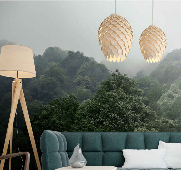 Misty Landscape forest wall mural