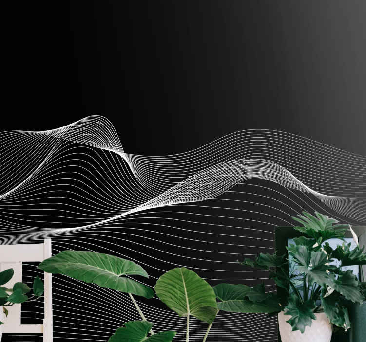 Fotomurali 3d Onda nera astratta 3d