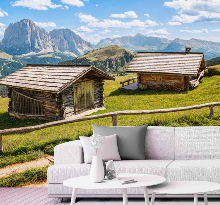 Fotomurale paesaggi Casetta di legno nella foresta