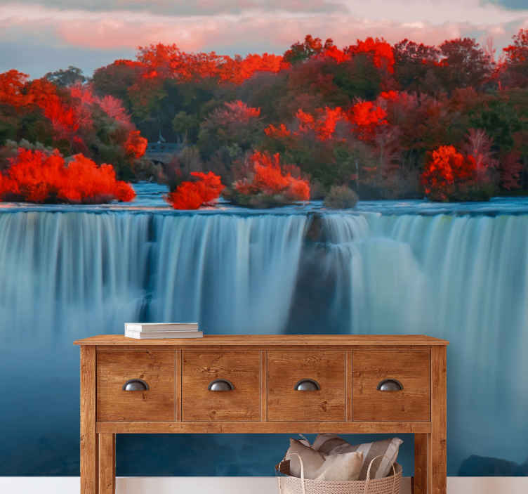 Fotomurale paesaggi Cascata colorata nel bosco