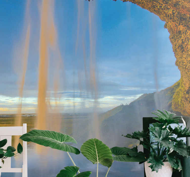 Majestic waterfall viewpoint fototapeta z gorami - TenStickers