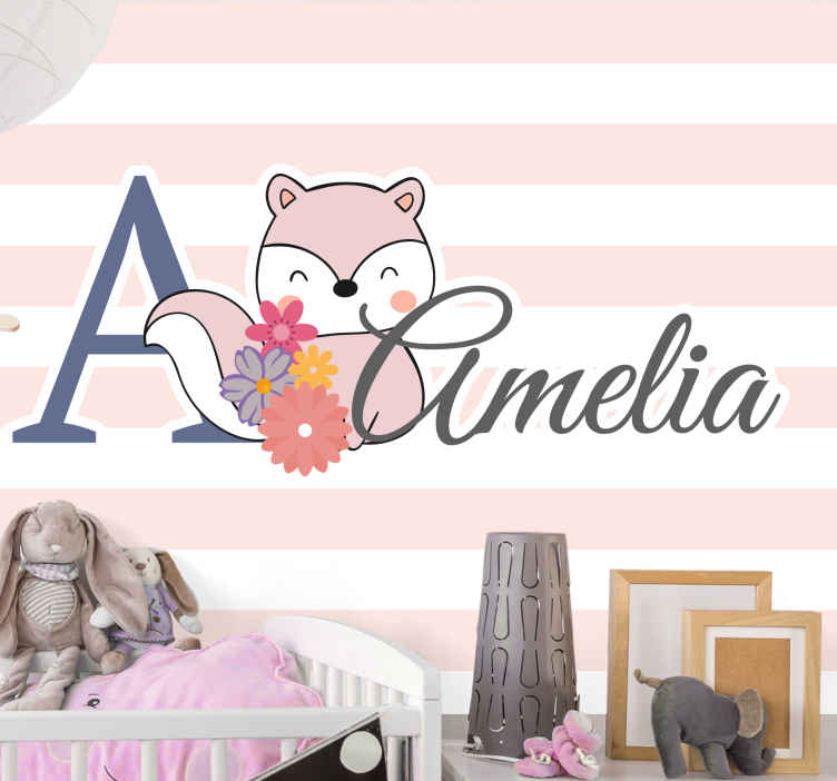 Fotomurali animali Simpatici animali scoiattolo con nome