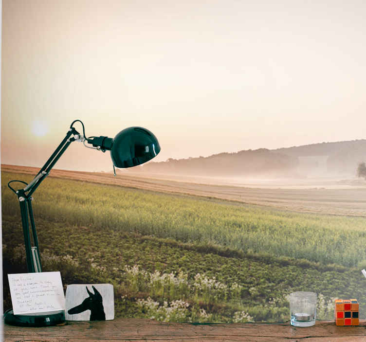 Fotomurais de paisagens prados verdes tranquilos - TenStickers
