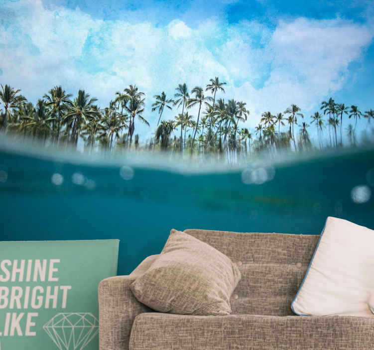 Fotomurale paesaggi Fotografia divisa acqua e palme da cocco