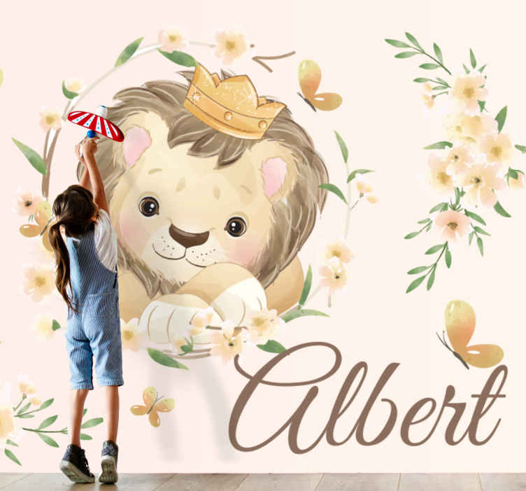 Fotomurali leone re leone tenero - TenStickers