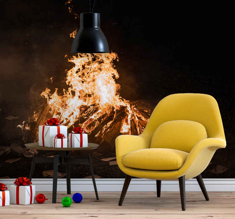 Parati per salone Foto originale del falò