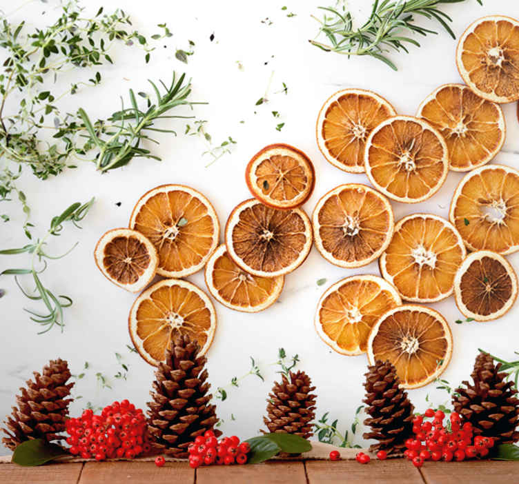 Dried Citrus Elegance flower wall mural - TenStickers