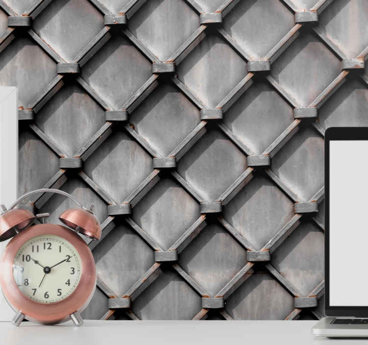 Tapisserie textures et motifs grille métallique - TenStickers