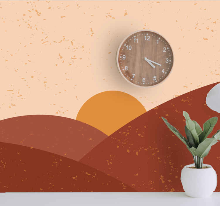 Twilight above peaks landscape mural wallpaper - TenStickers