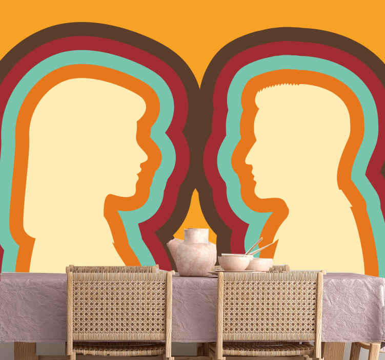 People's faces design Abstract Wall Murals - TenStickers