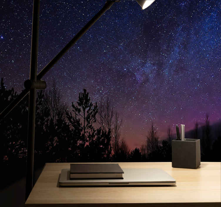Mural para salón Estrellas en el bosque - TenVinilo