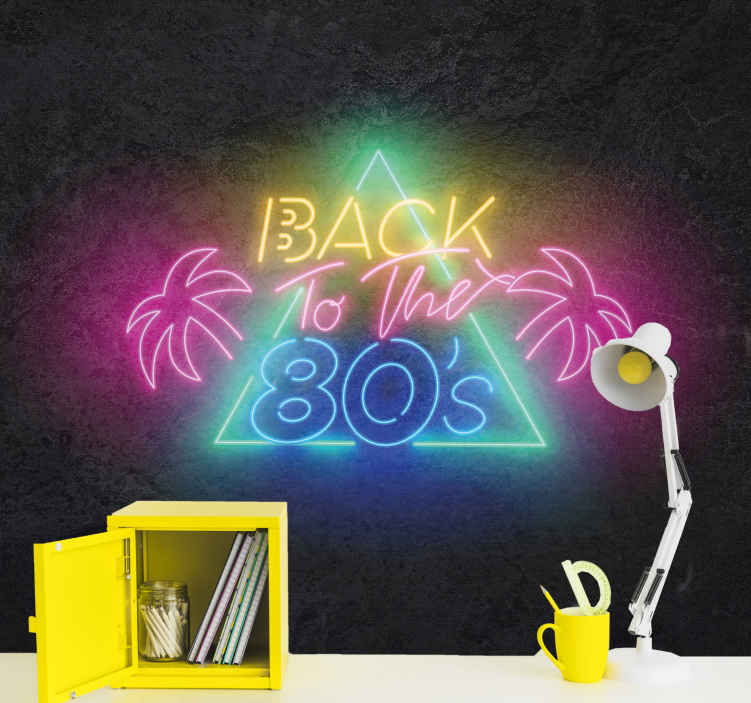 80年代のロゴフレーズの壁画に戻る - TENSTICKERS