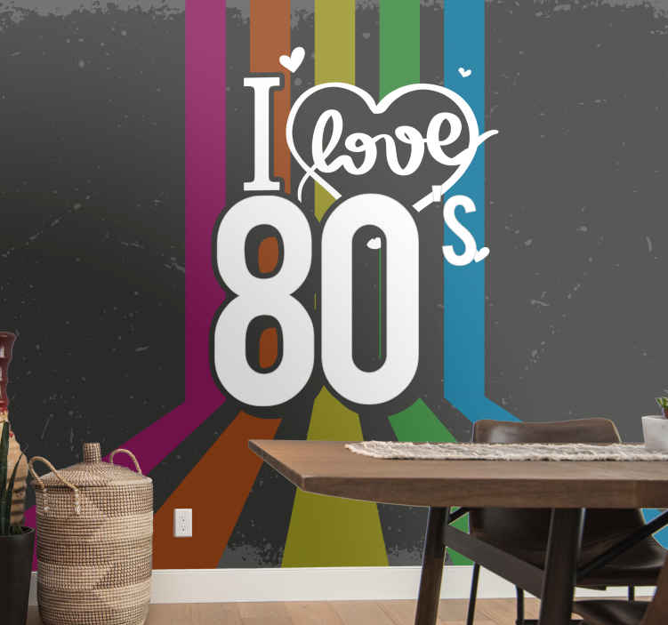 Murales camera da letto Amo gli anni 80