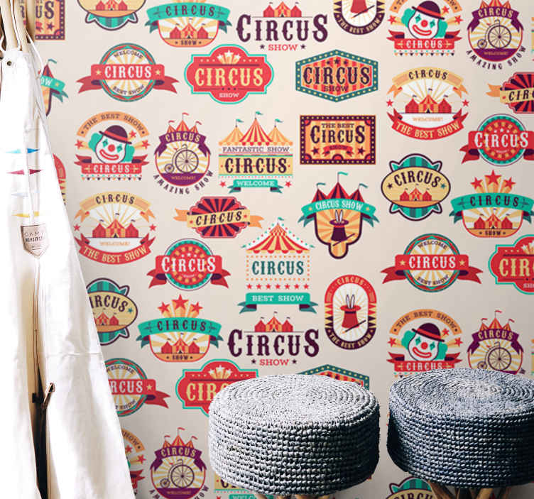 Fotobehang tekst circus thema signage - TenStickers