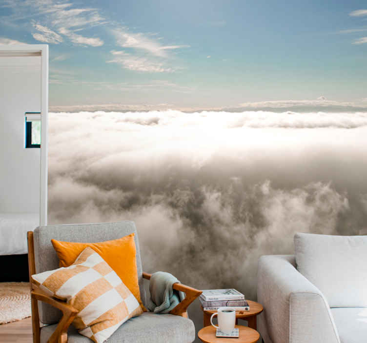Tapisserie ciel vue nuageuse - TenStickers