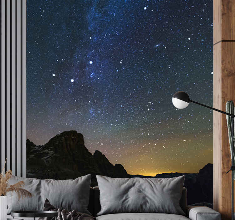 Parati per salone Vista verso le stelle e la montagna
