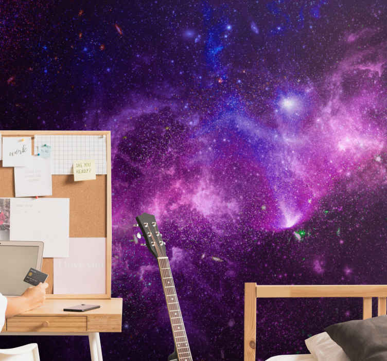 Photo murale chambre ado Galaxie violette éclaboussée abstraite -  TenStickers