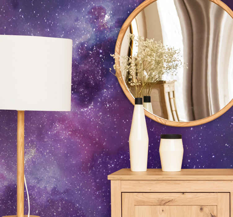 Purple galaxy stardust background Marriage Wallpaper Photo - TenStickers
