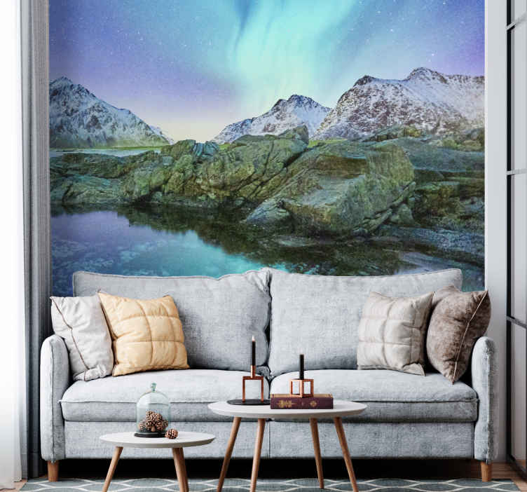 Malla fotomural XXL cascada montañas lago salón papel pintado wandtapete Modern 1 Malla fotomural XXL cascada montañas lago salón papel pintado wandtapete Modern 1