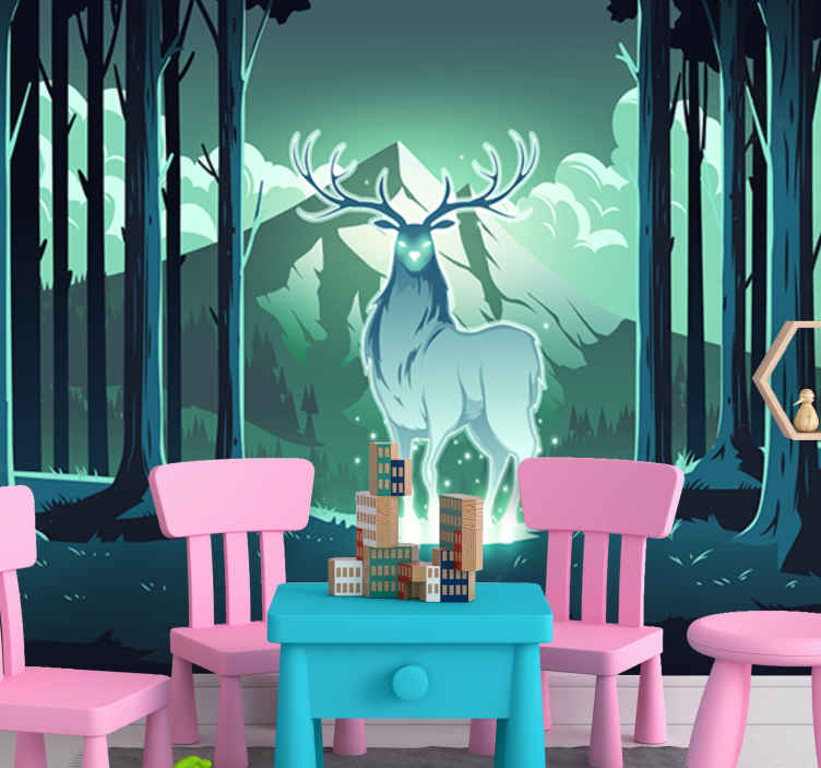 Animal wall mural majestic stag in forest - TenStickers