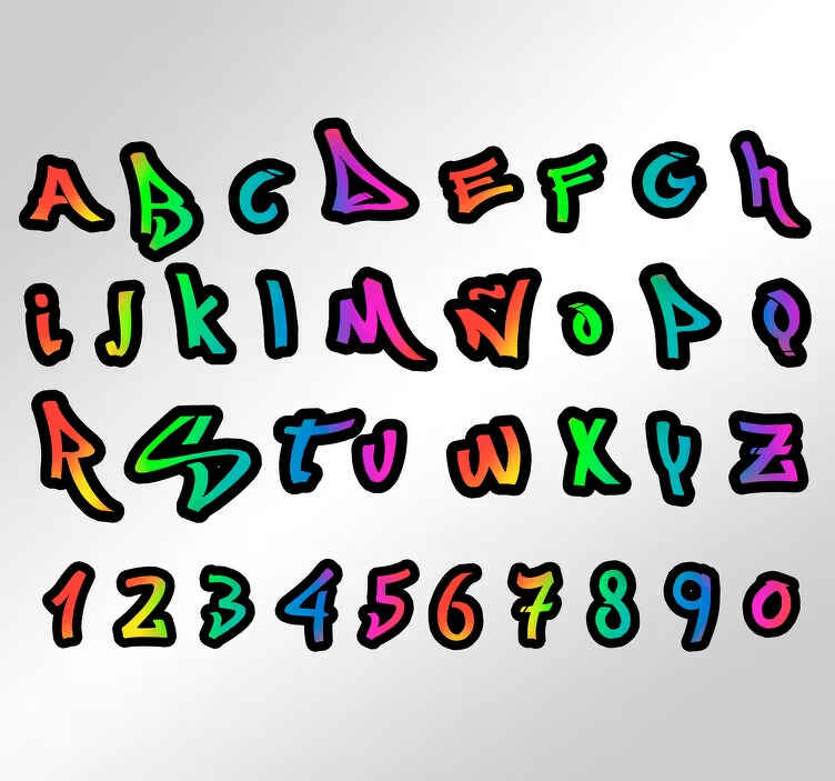 Personalizirano ime boje grafiti umjetnički zidni mural - TenStickers