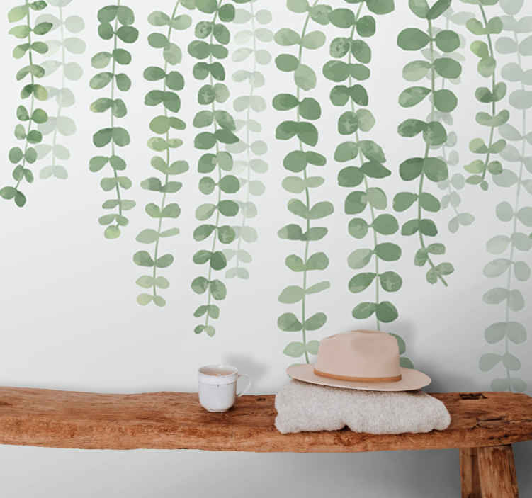 Vintage glycines over a white background mural - TenStickers