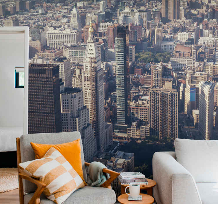 Retro color skyline of new york mural wallpaper TenStickers